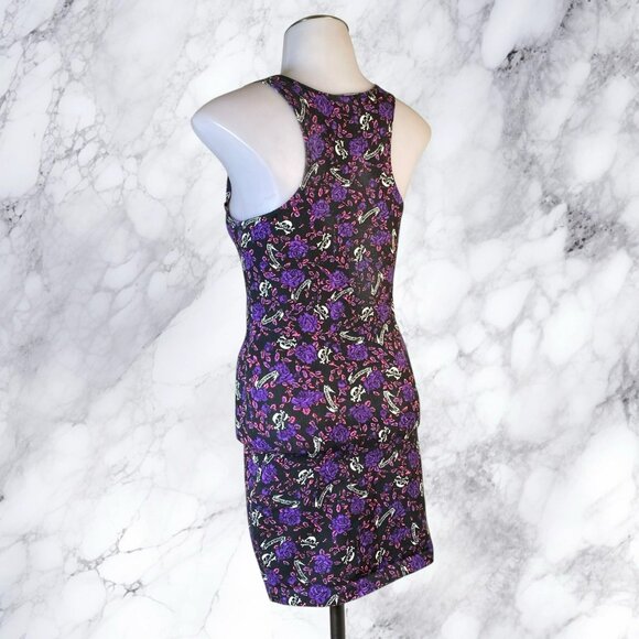 VTG Tripp NYC Destroy Skull Print Rose Dress - Picture 5 of 9